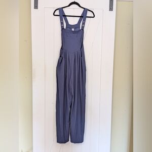 HALARA Navy Blue Wide-Leg Overalls